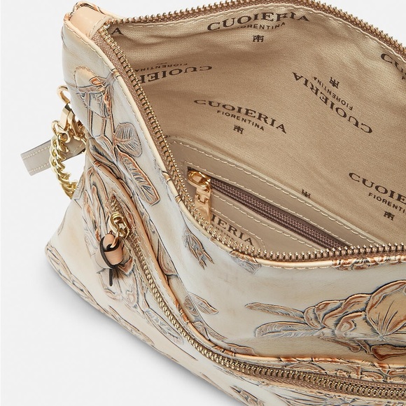 Italian Ivory Leather Crossbody/Clutch Handbag by Cuoieria Fiorentina - Picture 5 of 5